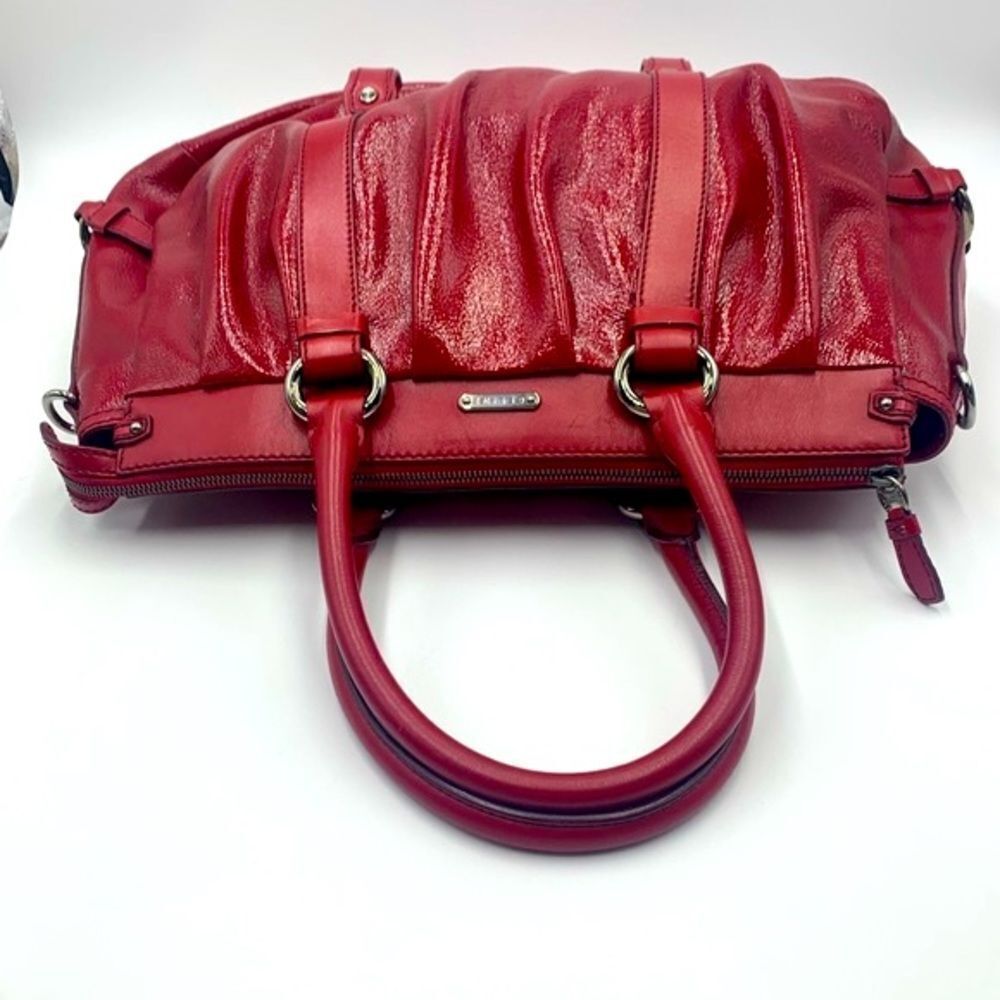 Auth Celine Red Wine Patent Leather Pleated Large Tote. Mint Preloved Condition. - Picture 5 of 16